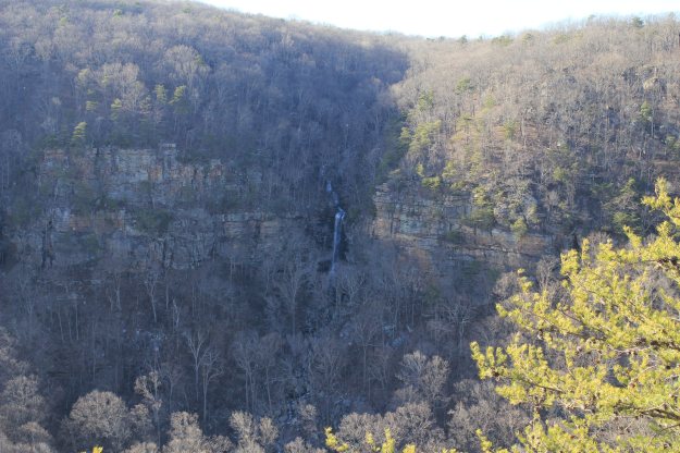 Julia Falls as seen from overlook. Off-picture-left is the Tennessee River heading towards the "Narrows."