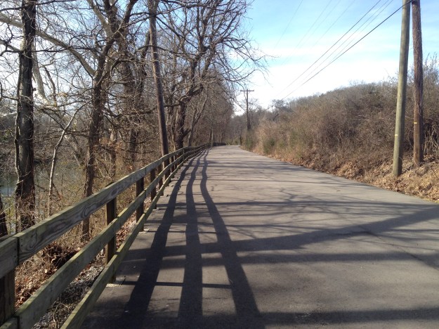 Walking along the Stones River bluffs.